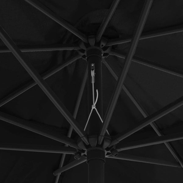 Berkfield Outdoor Parasol with Metal Pole 400 cm Black