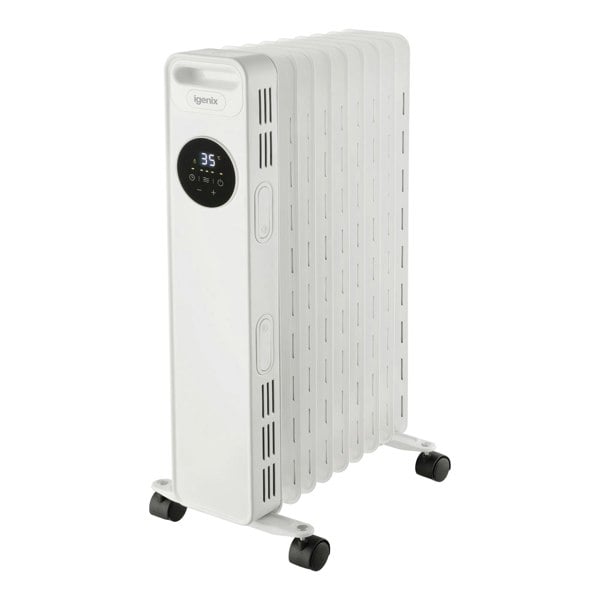 igenix Digital Oil Filled Radiator, 2kW/2000W, Overheat Protection, White