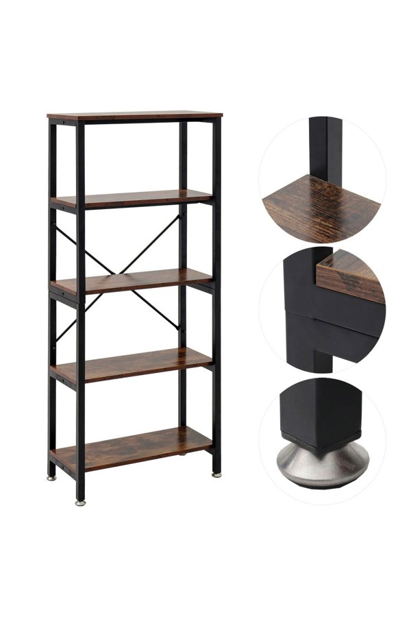 Living and Home 5 Tier Ladder Open Storage Bookcase