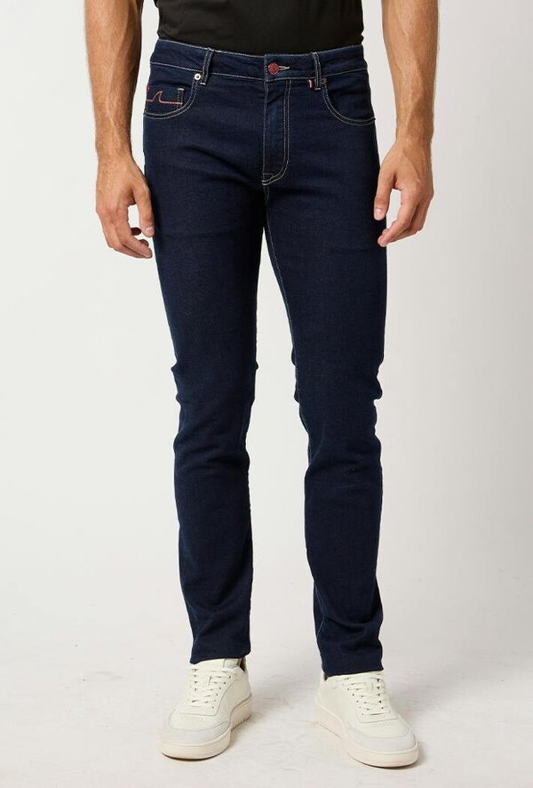 Paul & Shark Varese Red Rivet Jeans in Giza Cotton - Dark Blue