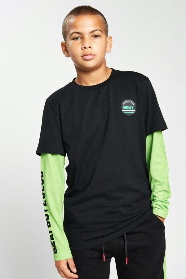 Beat Boyz Club Glow Long Sleeve T-Shirt - Black/Green