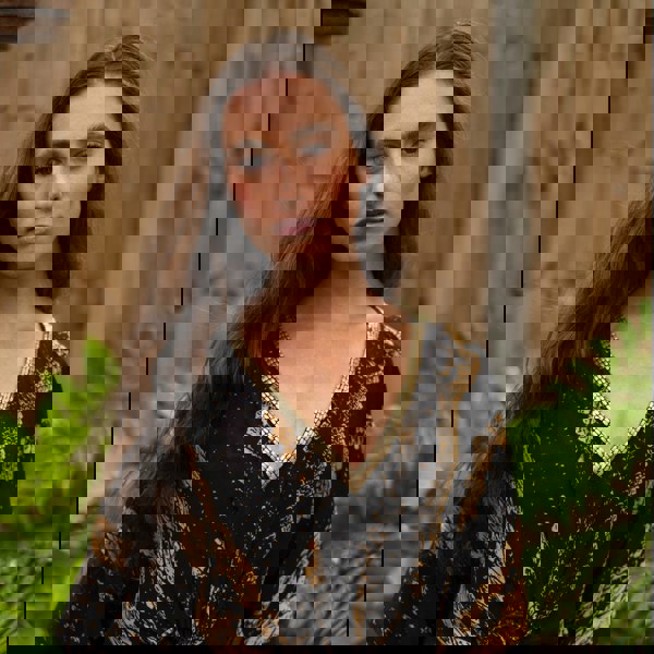 Selina Black Python Knee Kaftan