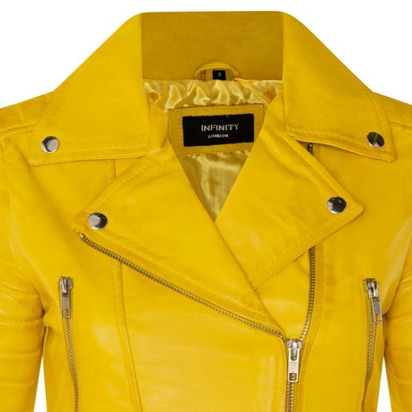 Womens Brando Cropped Leather Jacket-Longtown - Upperclass Fashions 