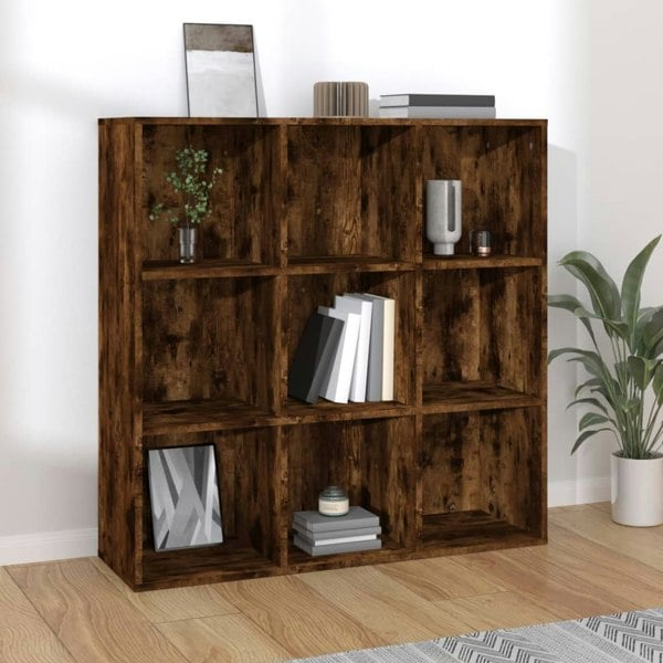 Berkfield Book Cabinet Smoked Oak 98x30x98 cm