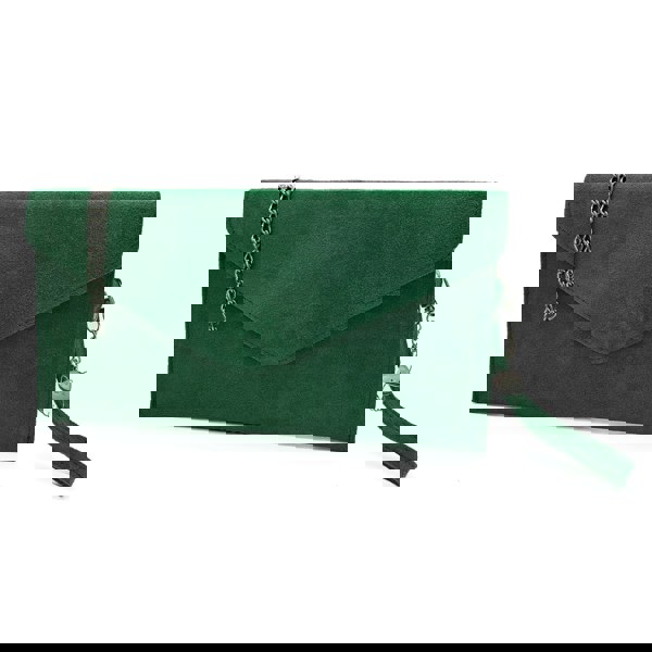 Kitise Genuine Italian Suede Envelope Style Cluth Bag Purse Flat Messenger Handbag