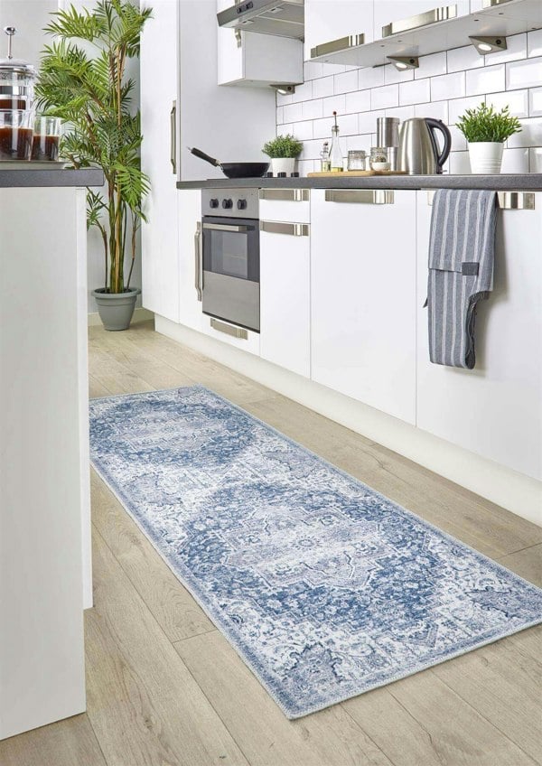 The Rugs Washable Garda Blue Rug | Practical Home Decor