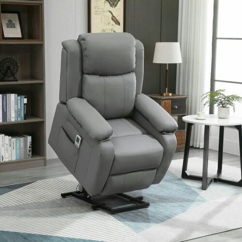 Bobobiy Riser and Recliner Chair with Massage, Power Lift Recliner Chair for Elderly with Remote Control, Grey