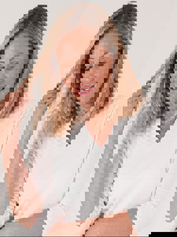 PennyPlain High Back V-neck Top - White