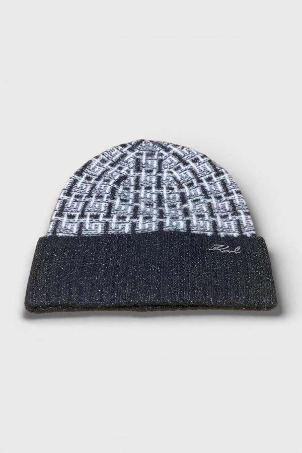 Karl Lagerfeld Tweed Shine Beanie Black