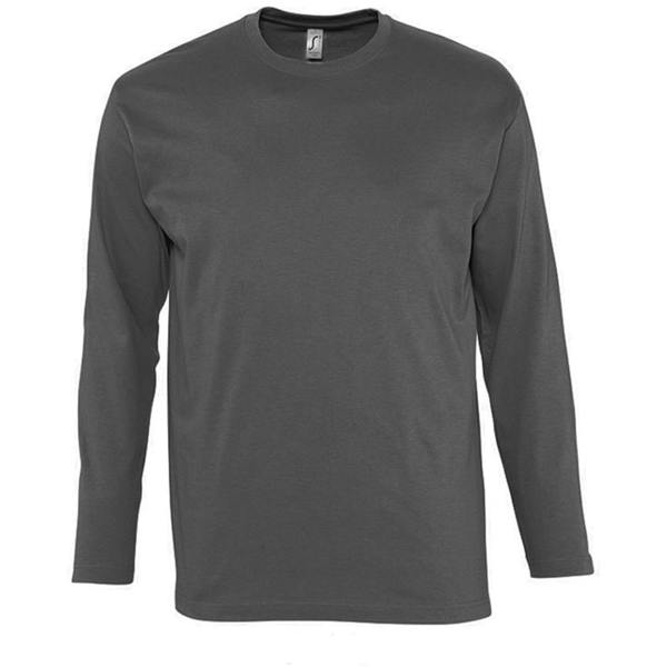 SOLS Mens Monarch Long Sleeve T-Shirt - Dark Grey