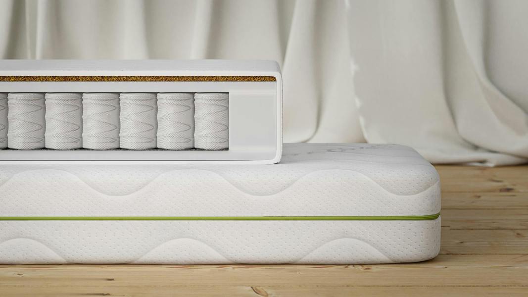 Viculii Luxury Bamboo & Coir Pocket Sprung Cot Mattress 120x60x10cm