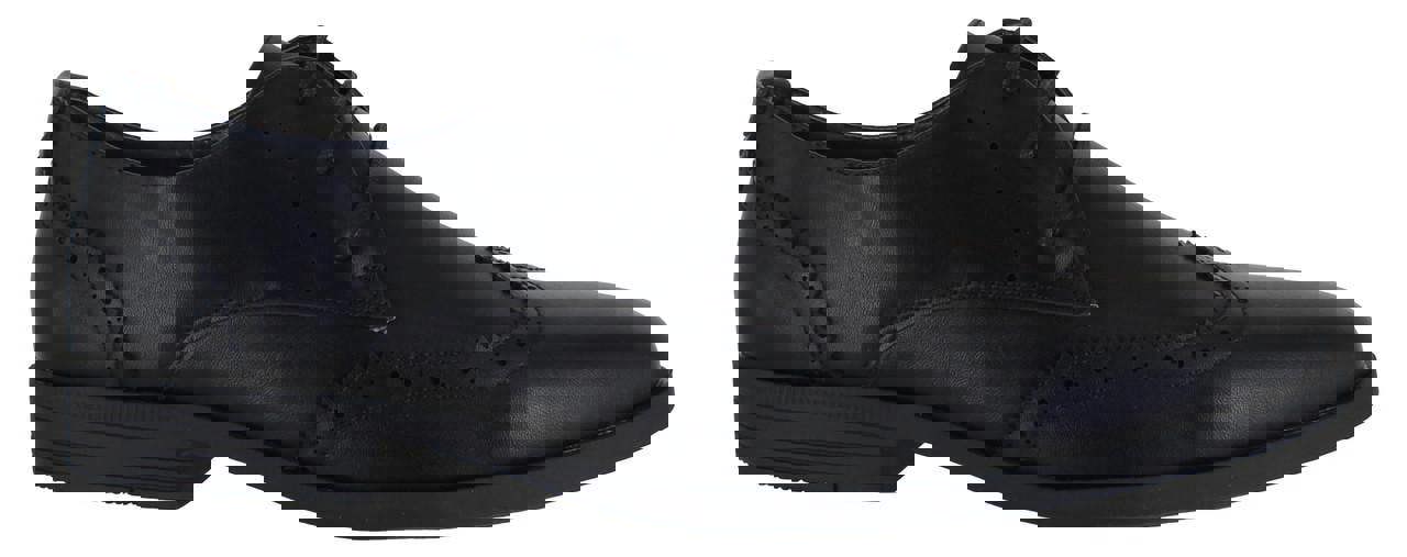 Ben Sherman Clive Mens Smart Formal Lace Up Brogue Shoes, black leather formal men's shoes with brogue detailing and lace-up closure.