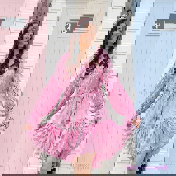 pink jewelled headband beach style on bonnie rakhit