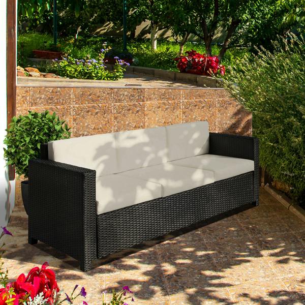 Three-seater Rattan Sofa