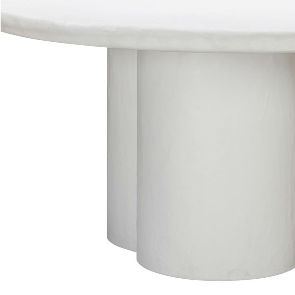 Furniture Edit Elika White Faux Plaster Round Dining Table Indoor Or Outdoor