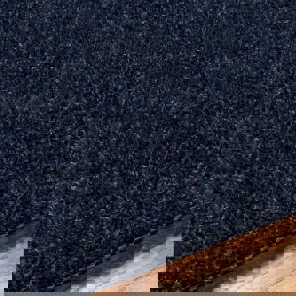 Livabliss Moda Shag-Solid Color Dark Blue Plush Soft Pile Rug