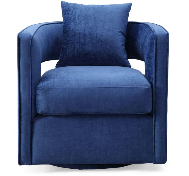 Furniture Edit Kennedy Navy Swivel Accent Occasional Chair