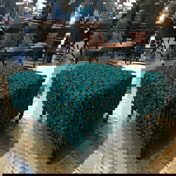 Premium handmade square velvet footstool UK