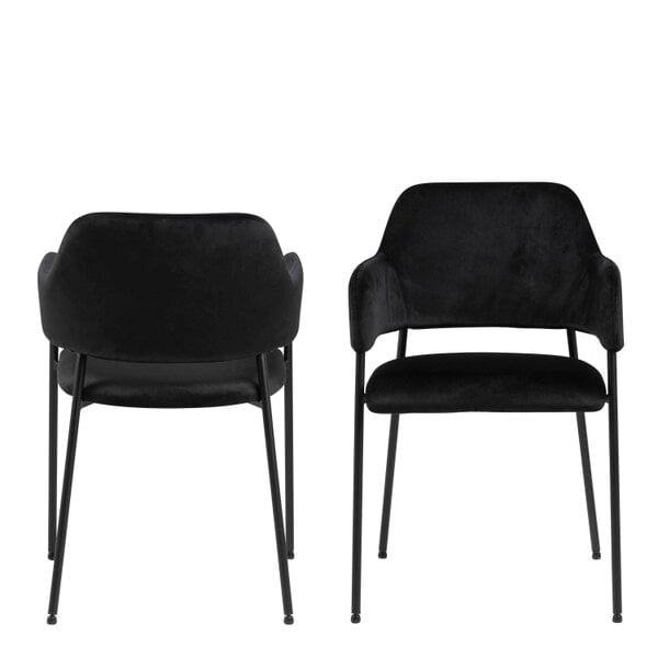 Wyld Haus Set of 2 Haderslev Black Upholstered Dining Chair with Armrest