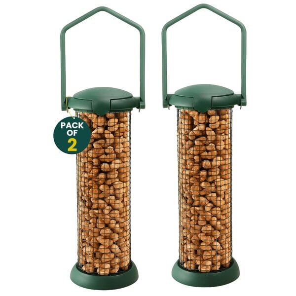 My Garden Outdoor Living My Garden Hanging Bird Feeder 2 Pack Peanut Feeders for Birds Rust Resistant Metal Mesh for Outdoor Birds & Carry Handle