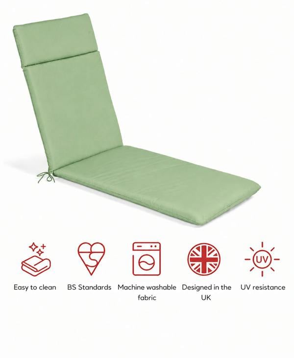 SP Range Lounger Pad Garden Cushion Lime The Garden Furniture Shop