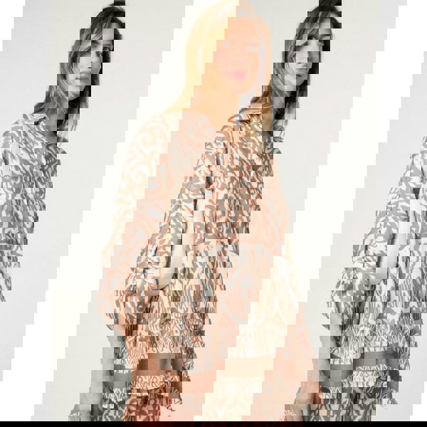 Blue Vanilla Printed Oversized Shirt