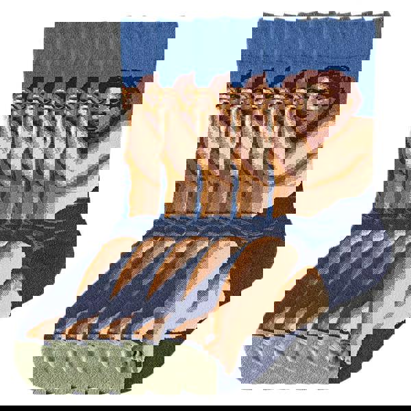 Anyfootwear 5 Pairs Size 5-9 Fashion Long Sock Cartoon Personalized Creative Nature Blue Human Abstract Art For Men Woman Foot Cold Winter Warm