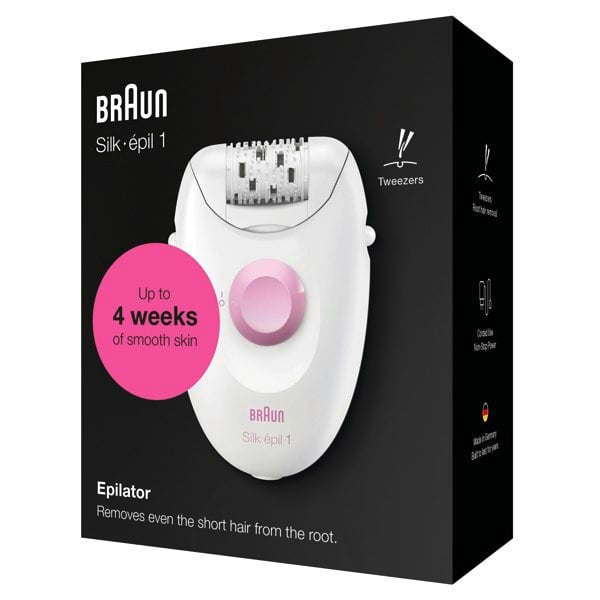 Braun Silk-epil 1 1-176 Epilator - White/Pink