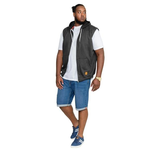 Duke Mens D555 Blake Kingsize Sleeveless Full Zip Hoodie - Charcoal Melange - 