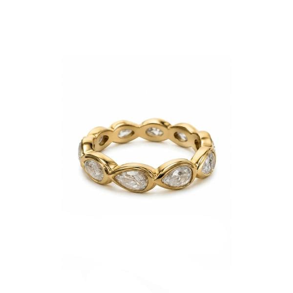 Luxe Tones Gracie Luxe 18k Gold Plated Pear Crystal Eternity Ring