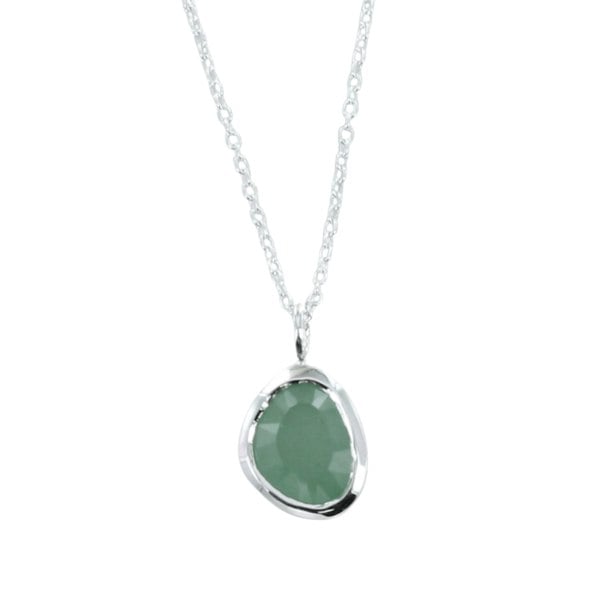 Sterling Silver Birthstone Necklace with Semi-Precious Stone - Reeves & Reeves