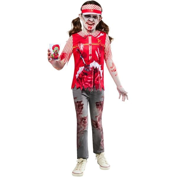 Bristol Novelty Childrens/Kids Zombie Burger Worker Costume - Red/White - 