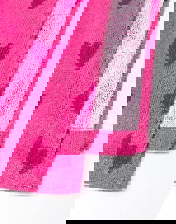 Peppa Pig Girls Pink Love Heart Background Poncho Towel and 1 Piece Swimming Costume Set