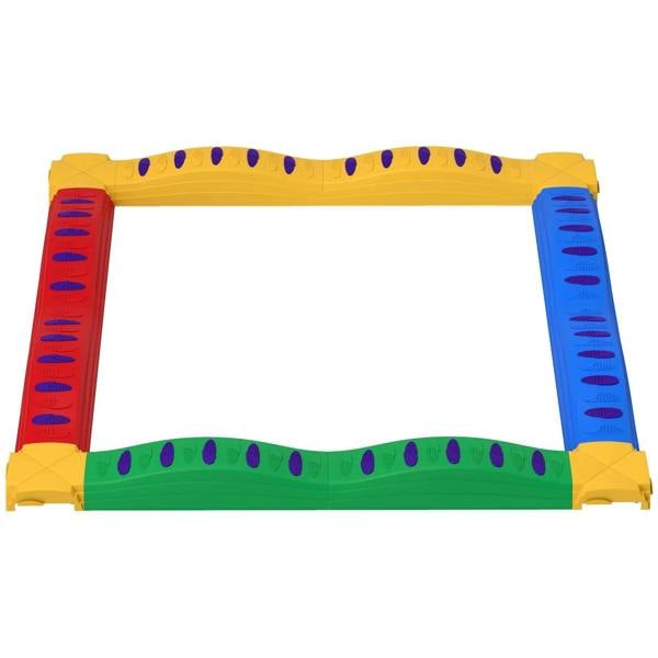 Multi-color kids balance beam stepping stones set with non-slip foot pads, arched frame