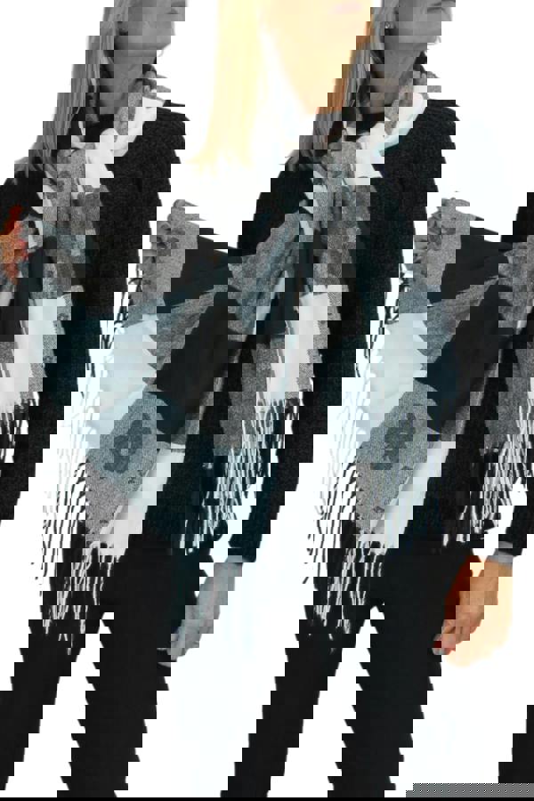 Paulo Due Wool Blend Pashmina Scarf With Floral Details