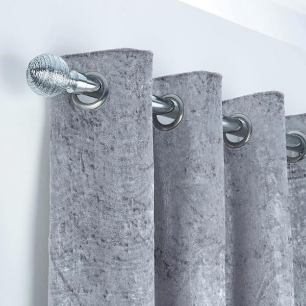 A.Unique Home Etched Ball Extendable Curtain Pole (25/28mm) (Nickel,70cm - 120cm)