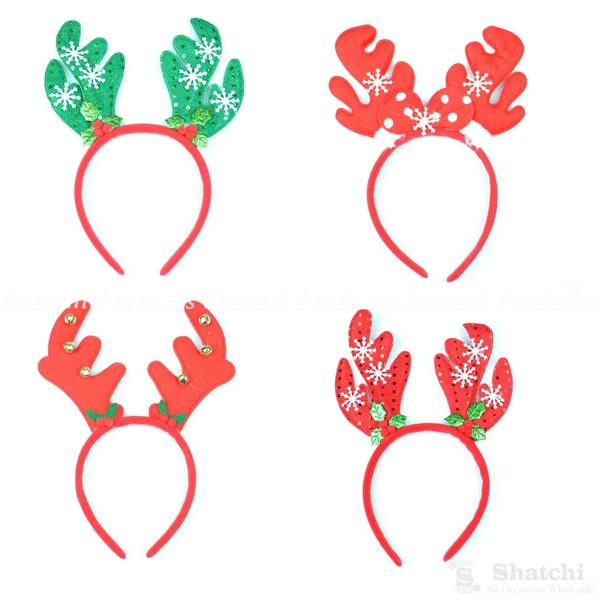 4 Pack Christmas Reindeer Antler Headbands for Adults and Kids Festive Fancy Dress Accessory image 7