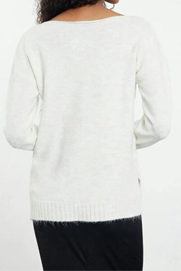 WOVCOR Boat Neck Basic Knit Sweater