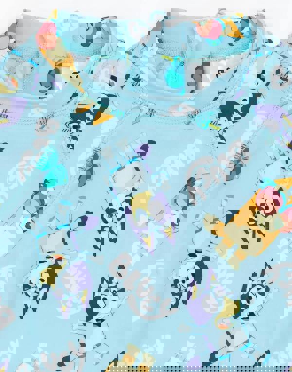 Bluey Girls Blue All Over Print 1 Piece Swimming Costume