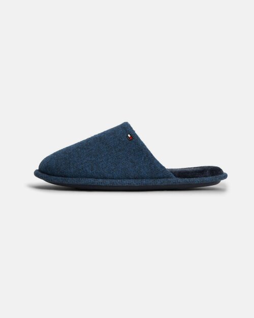 Tommy Hilfiger Herringbone Mens Hilfiger House Shoes - Navy Blue