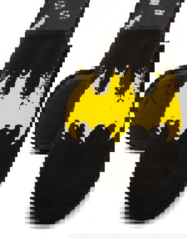 DC Comics Batman Mens Black Logo Mule Slippers