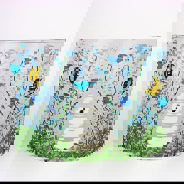 Handmade Fused Glass - Curve - Bumble Bee - Forget Me Not