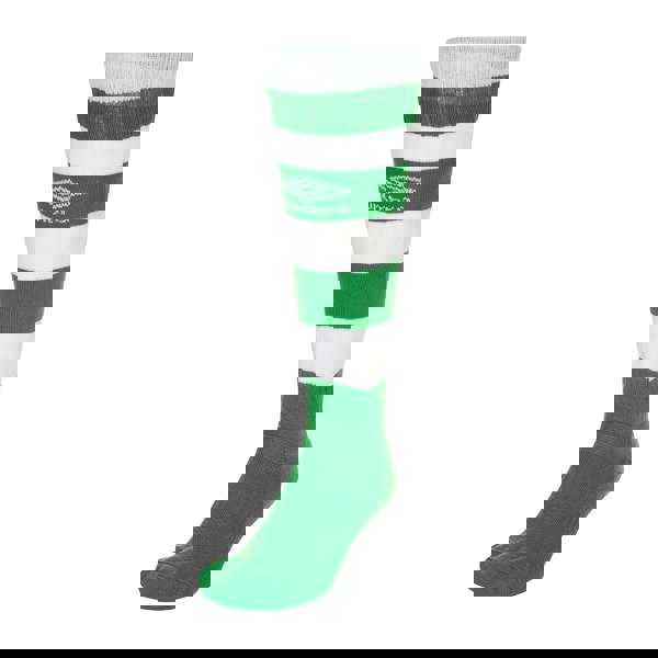 Umbro Childrens/Kids Hoop Stripe Socks - Emerald/White - 