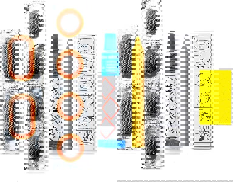 Sport Direct Bike/E-Bike Puncture Repair Kits with 6 Patches, 1 Abrasive pads, 1 Crayon and 1 Rubber Glue Solution