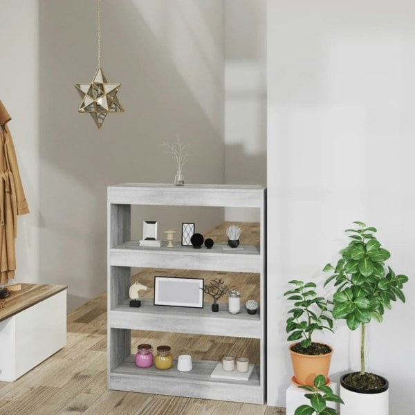Berkfield Book Cabinet/Room Divider Grey Sonoma 80x30x103 cm Engineered wood