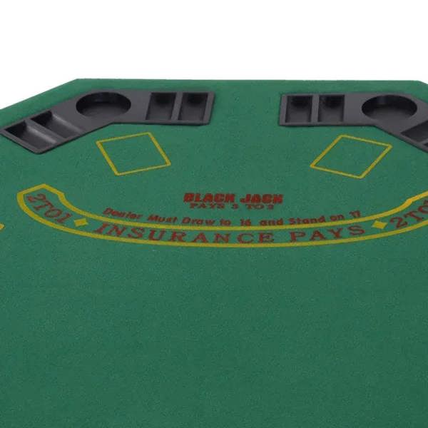Green felt octagonal layout with Black Jack text and Insurance Pays lettering