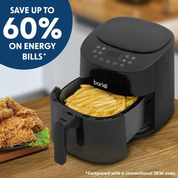 3.5L Low Fat Air Fryer 1300W - Digital Rapid Air Circulation Worktop Oven Cooker - LoopsDirect