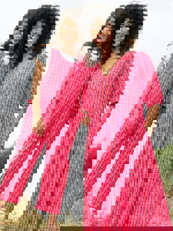 Kite Girls Organic Gingham Dungarees