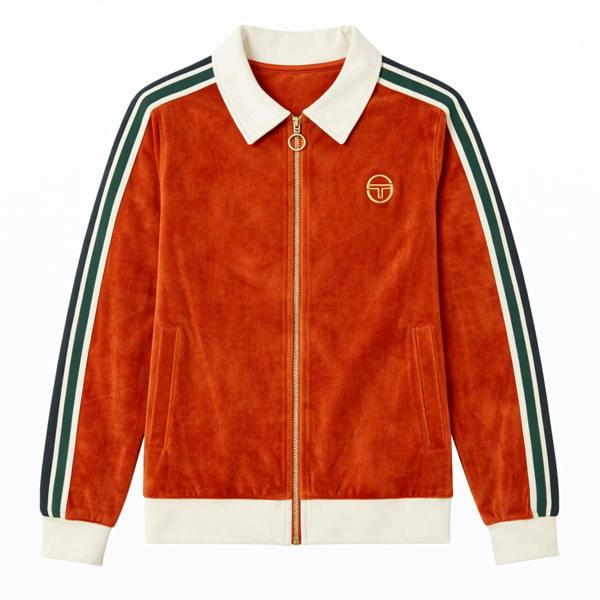Sergio Tacchini Monte Velour Track Top Jacket Rooibos Tea/Gardenia