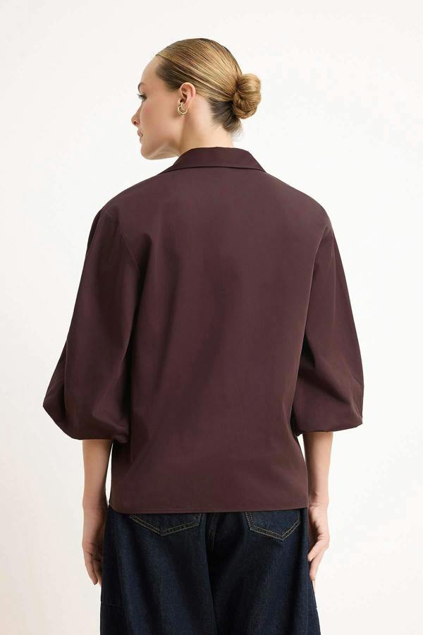 WOVCOR Collared Long Sleeve Relaxed Fit Shirt